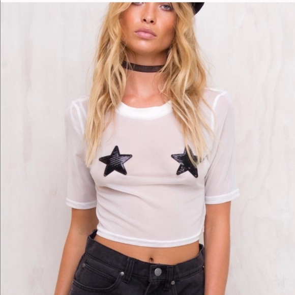 Princess Polly Tops - Princess Polly Ivy and Ebonie and Ivory Mesh Top